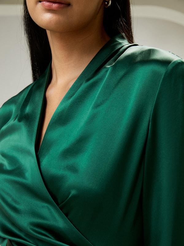 Silk Wrap Blouse Product Image