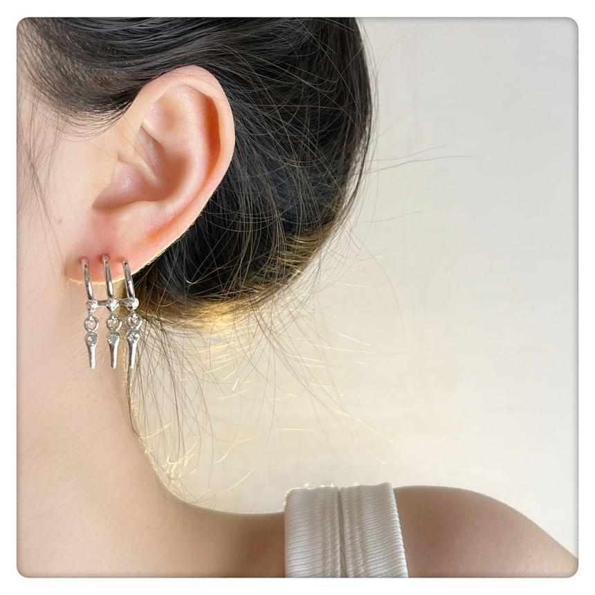 Layered Alloy Drop Earring Product Image