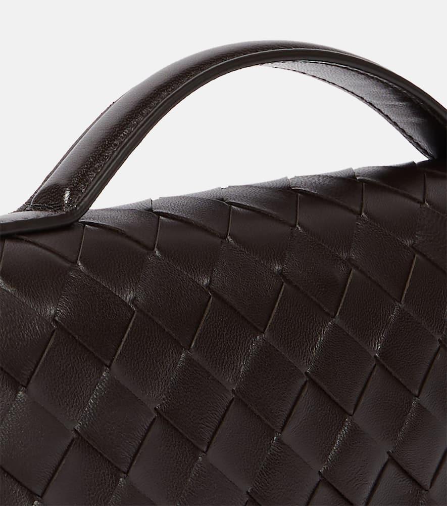 BOTTEGA VENETA Knot Intrecciato Leather Clutch In Black Product Image