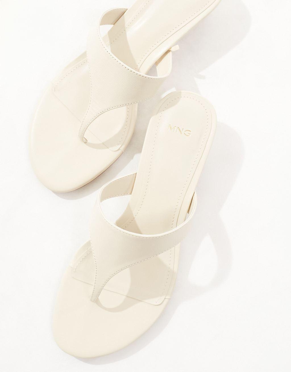 Mango mid heel shoes in white Product Image