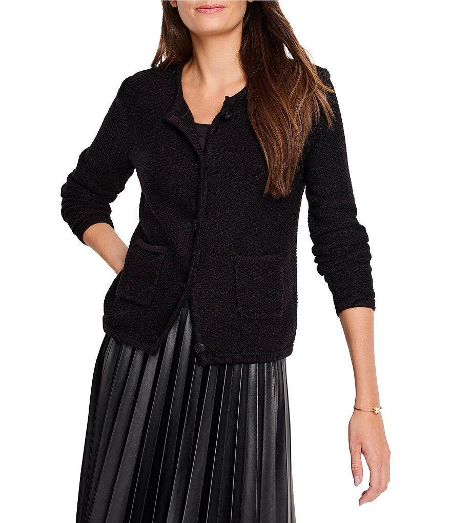 NIC + ZOE Textured Knit V-Neck Long Sleeve Button Front Cardigan product image