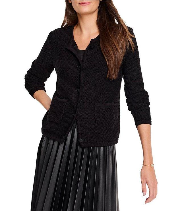 NIC + ZOE Textured Knit V-Neck Long Sleeve Button Front Cardigan Product Image