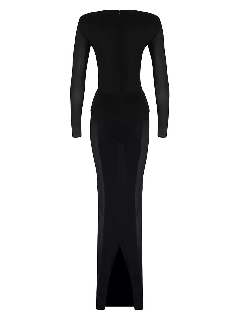 Europa Mesh-Trim Body-Con Maxi Dress Product Image