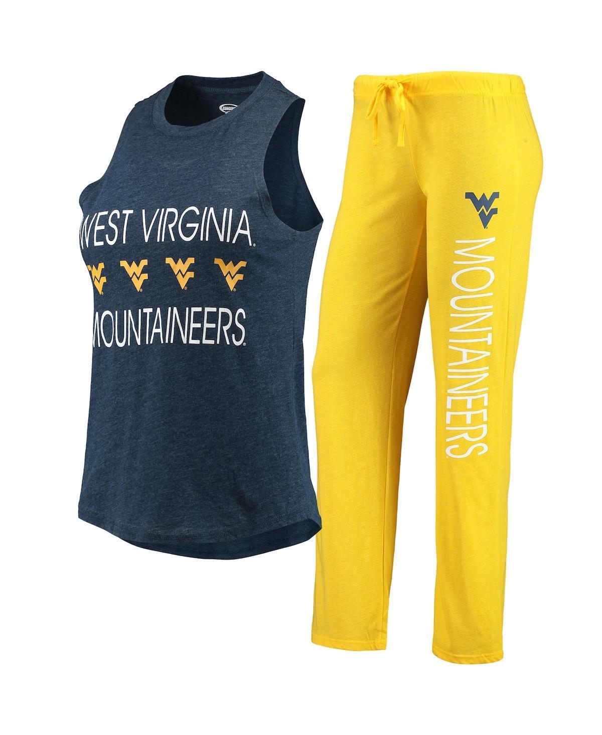 Womens Concepts Sport /Navy West Virginia Mountaineers Tank Top & Pants Sleep Set Product Image