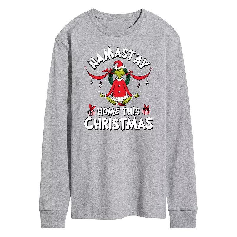 Mens Dr. Seuss Grinch Namastay Home Long Sleeve Tee Product Image