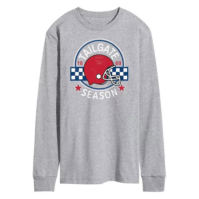 Mens Tailgate Season Long Sleeve Graphic Tee Grey Gray Product Image