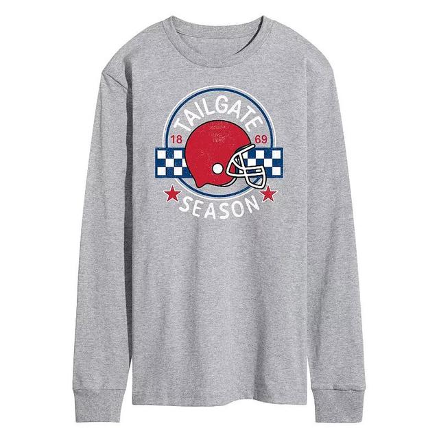 Mens Tailgate Season Long Sleeve Graphic Tee Grey Gray Product Image