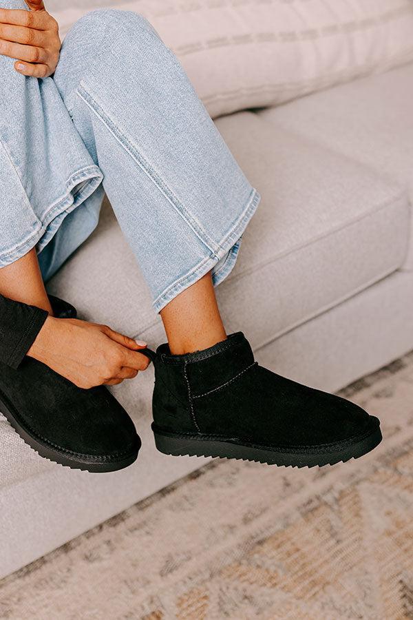 Away To The Alps Faux Suede Bootie in Black Product Image