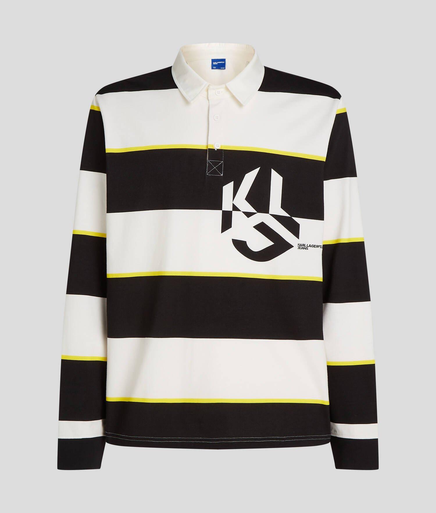 KLJ MONOGRAM STRIPED RUGBY SHIRT Product Image