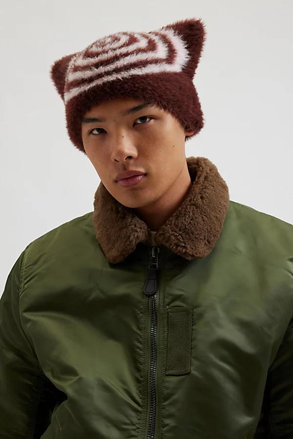 Mylo Spiral Faux Fur Beanie Mens at Urban Outfitters Product Image