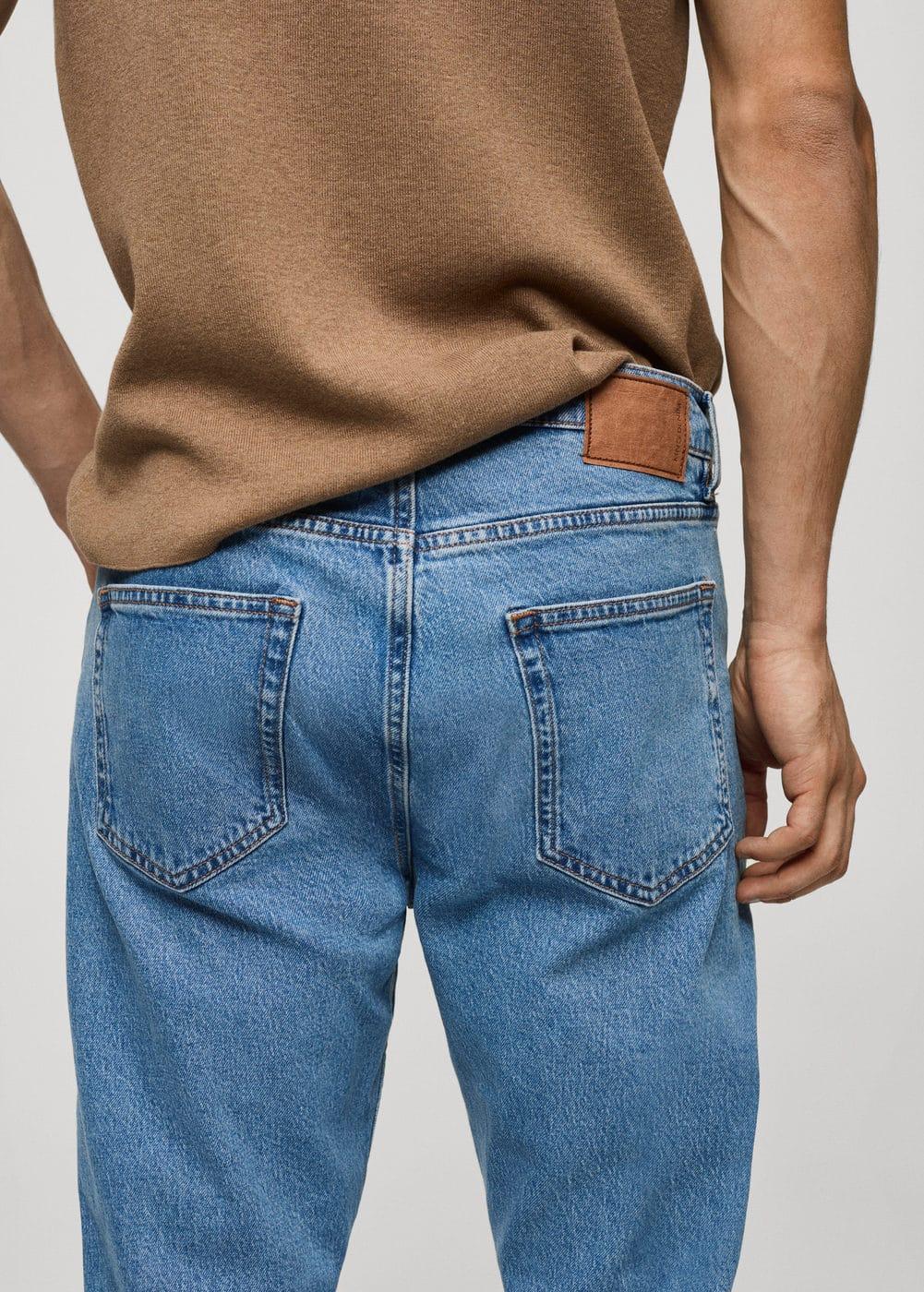 MANGO MAN - Ben tapered cropped jeans medium blueMen Product Image