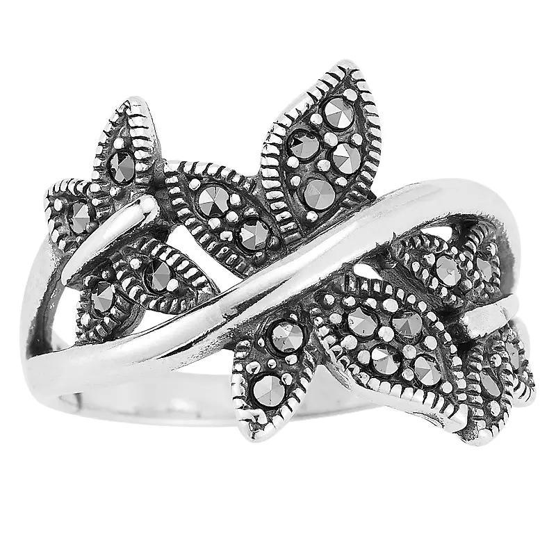 Sunkissed Sterling Sterling Silver Oxidized Cubic Zirconia Tri Butterfly Ring, Womens Silver Tone Product Image