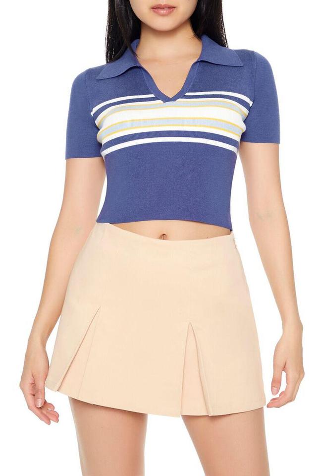 Sweater-Knit Striped Crop Top | Forever 21 Product Image