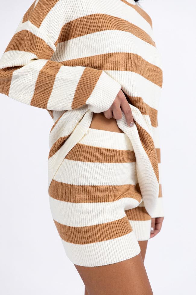 Sign Of The Times Ivory and Tan Striped Sweater Set FINAL SALE Product Image