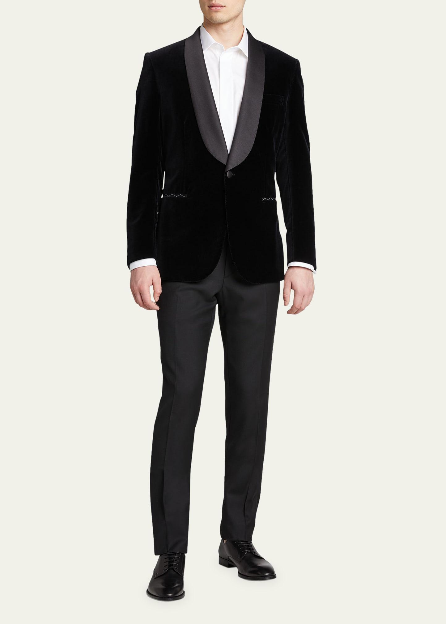 Brioni Men's Cotton Tuxedo Pants  - BLACK - Size: 48R EU (38R US) Product Image