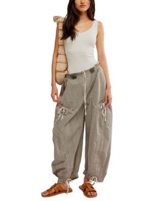 Women's Outta Sight Striped Cotton Parachute Pants Product Image