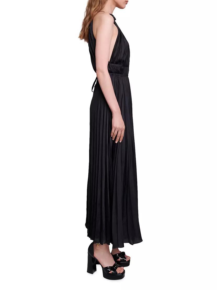 Pleated Satin Maxi Dress Product Image