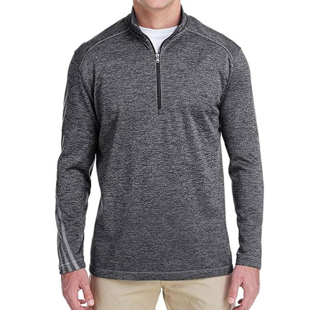 adidas Men's Brushed Terry Heathered Quarter-Zip Pullover Product Image