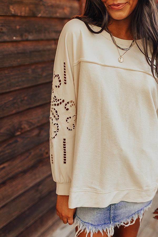 Ojai Afternoon Embroidered Top In Cream Product Image