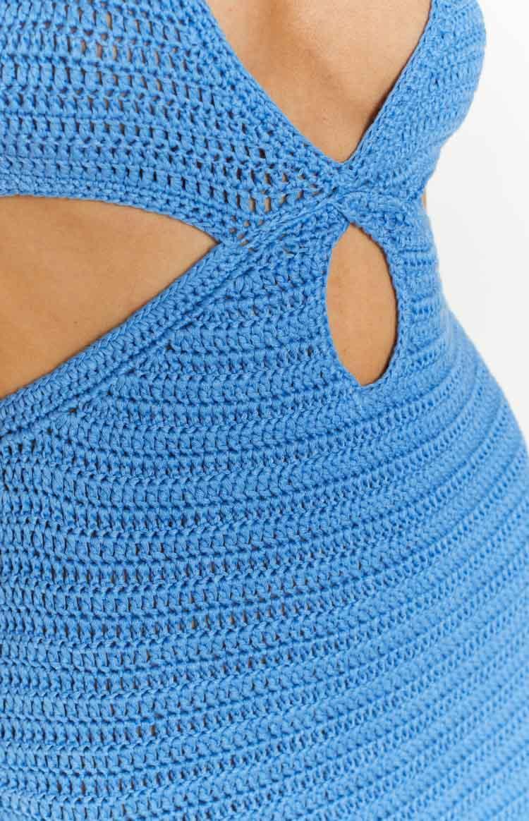 Bryleigh Blue Knit Mini Dress Product Image