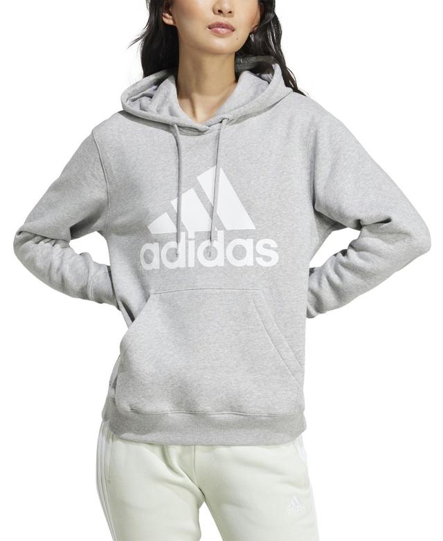 adidas Womens Big Logo Fleece Hooded Sweatshirt - Black Product Image