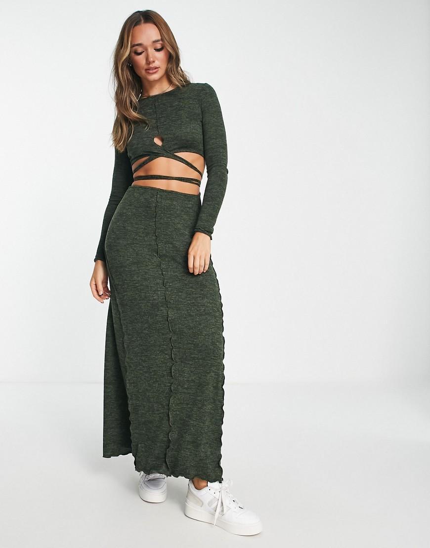 ASOS DESIGN supersoft long sleeve wrap around detail maxi dress Product Image