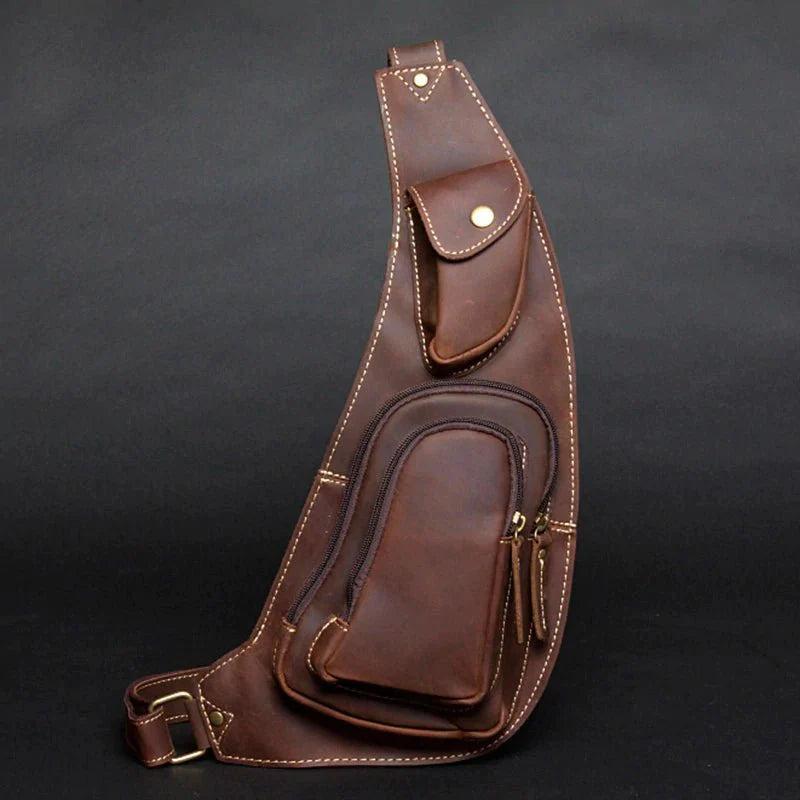 Perfect Leather Chest Pack Men's Leather Sling Bag Chest Bag Male Product Image