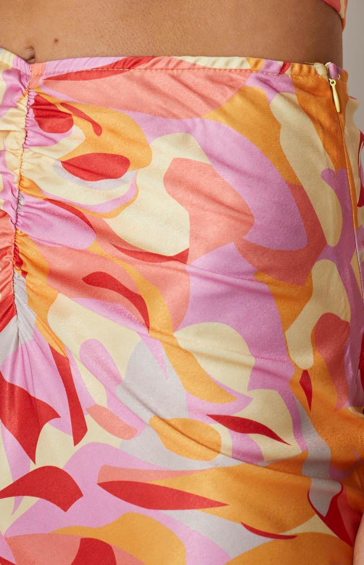 Ferla Orange Multi Printed Skirt Product Image