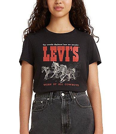 Womens Levis Logo Perfect Tee Purple Blue Floral Product Image