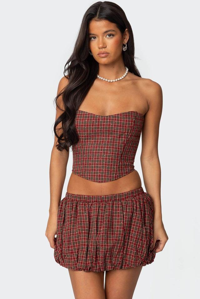 Marlene Plaid Lace Up Corset Product Image