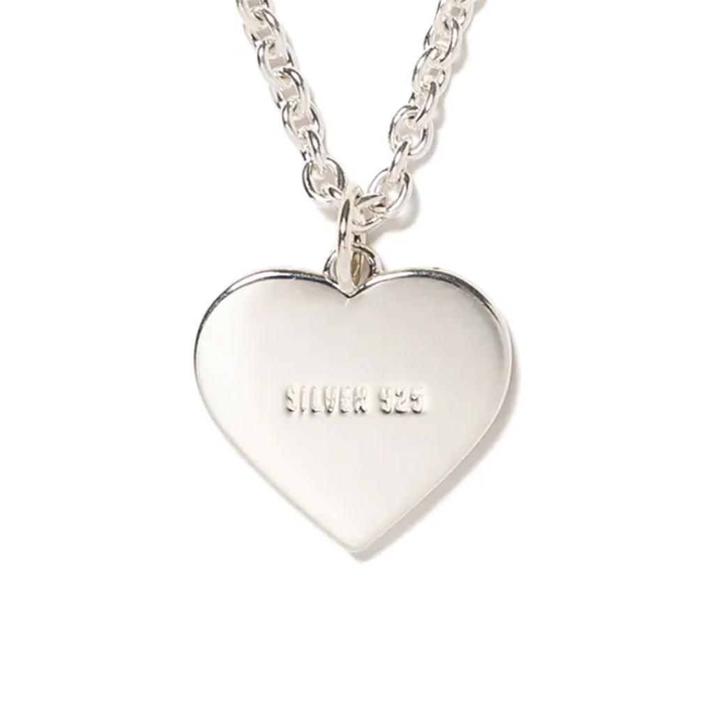 Heart Silver Necklace - Black Male Product Image