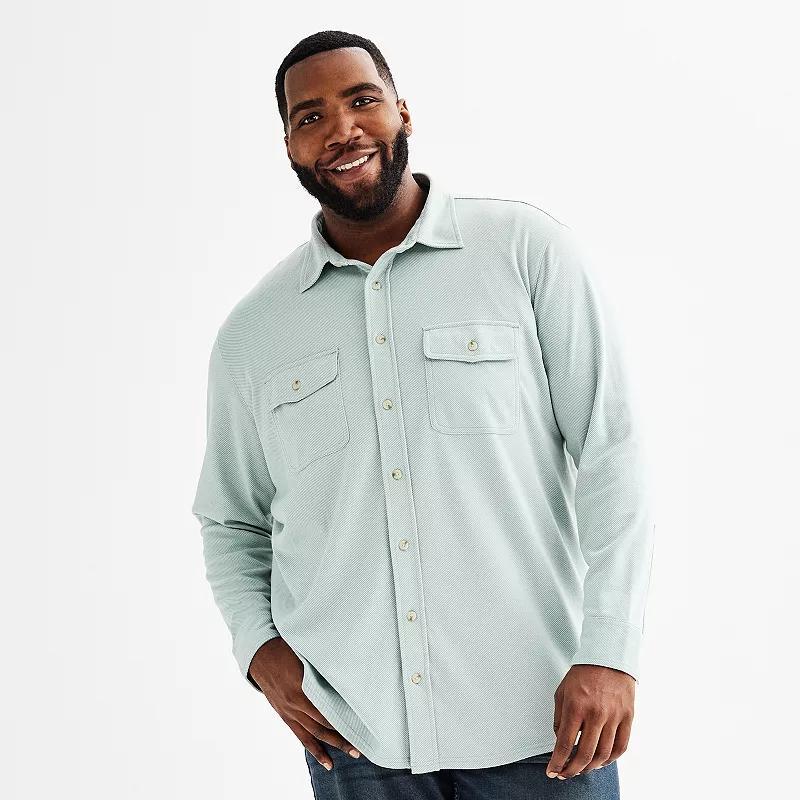 Big & Tall Sonoma Goods For Life Long Sleeve Knit Button Down Shirt, Mens Product Image