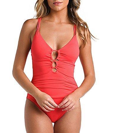 La Blanca Lace Up One Piece Swimsuit Product Image