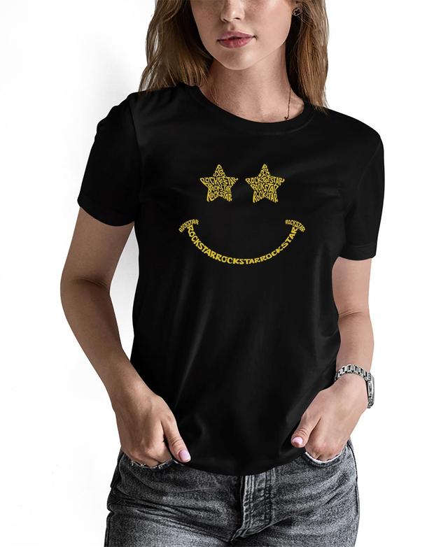 La Pop Art Womens Dog Paw Prints Word Art T-shirt Product Image