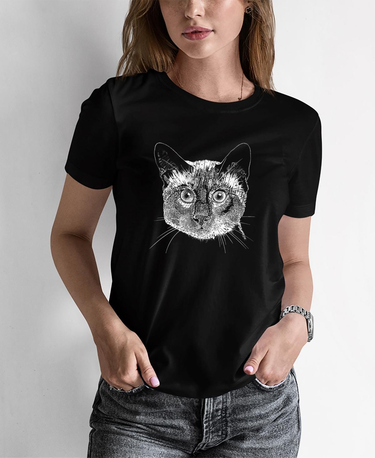 Womens Word Art Siamese Cat T-shirt Product Image