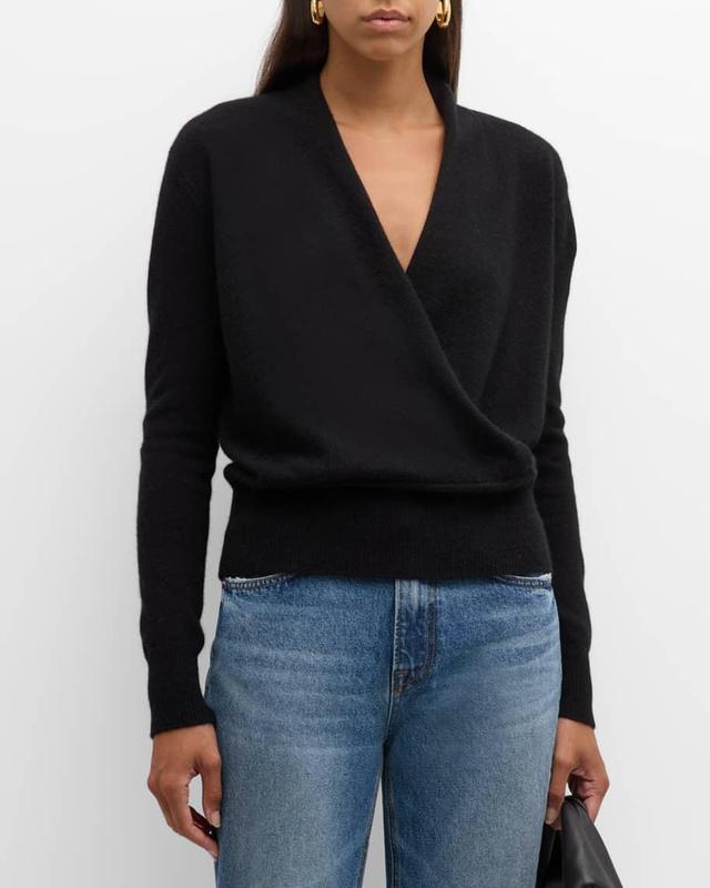 Cashmere Faux Wrap Sweater Product Image