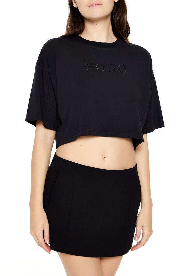 Embroidered Soho Cropped Tee | Forever 21 Product Image