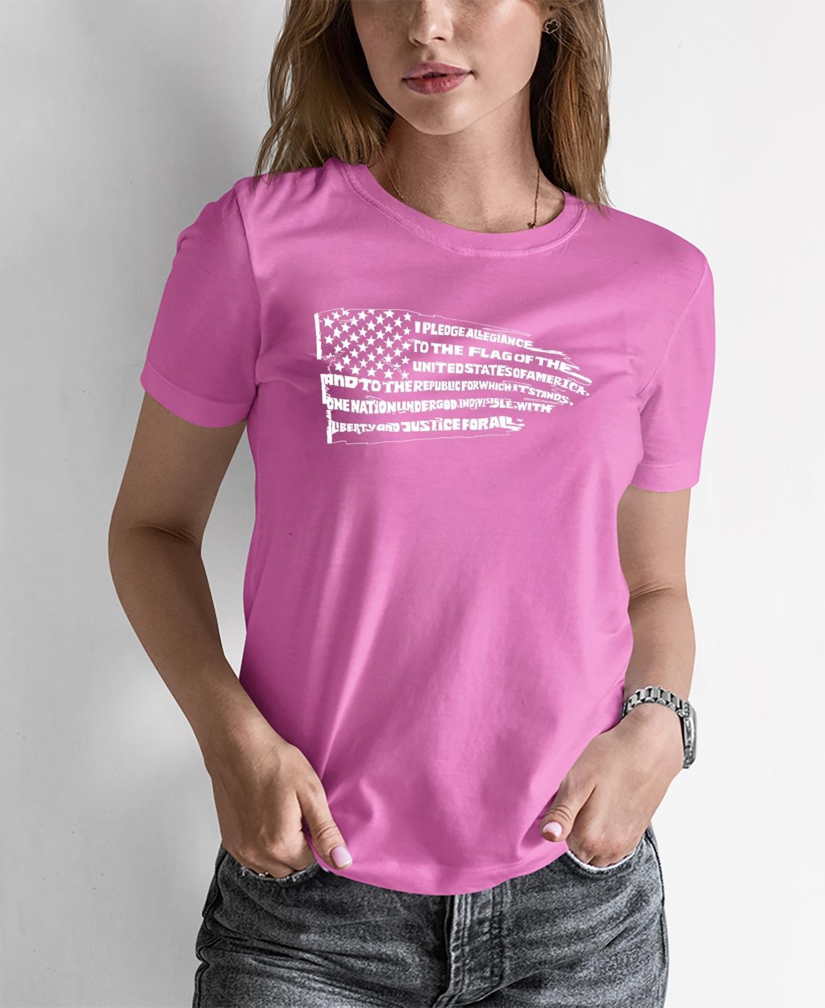 Womens Word Art Pledge of Allegiance Flag T-Shirt Product Image