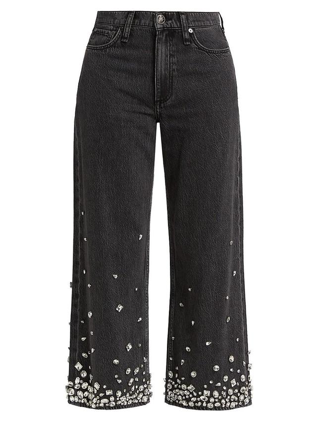 Womens Featherweight Andi Embellished Wide-Leg Jeans Product Image