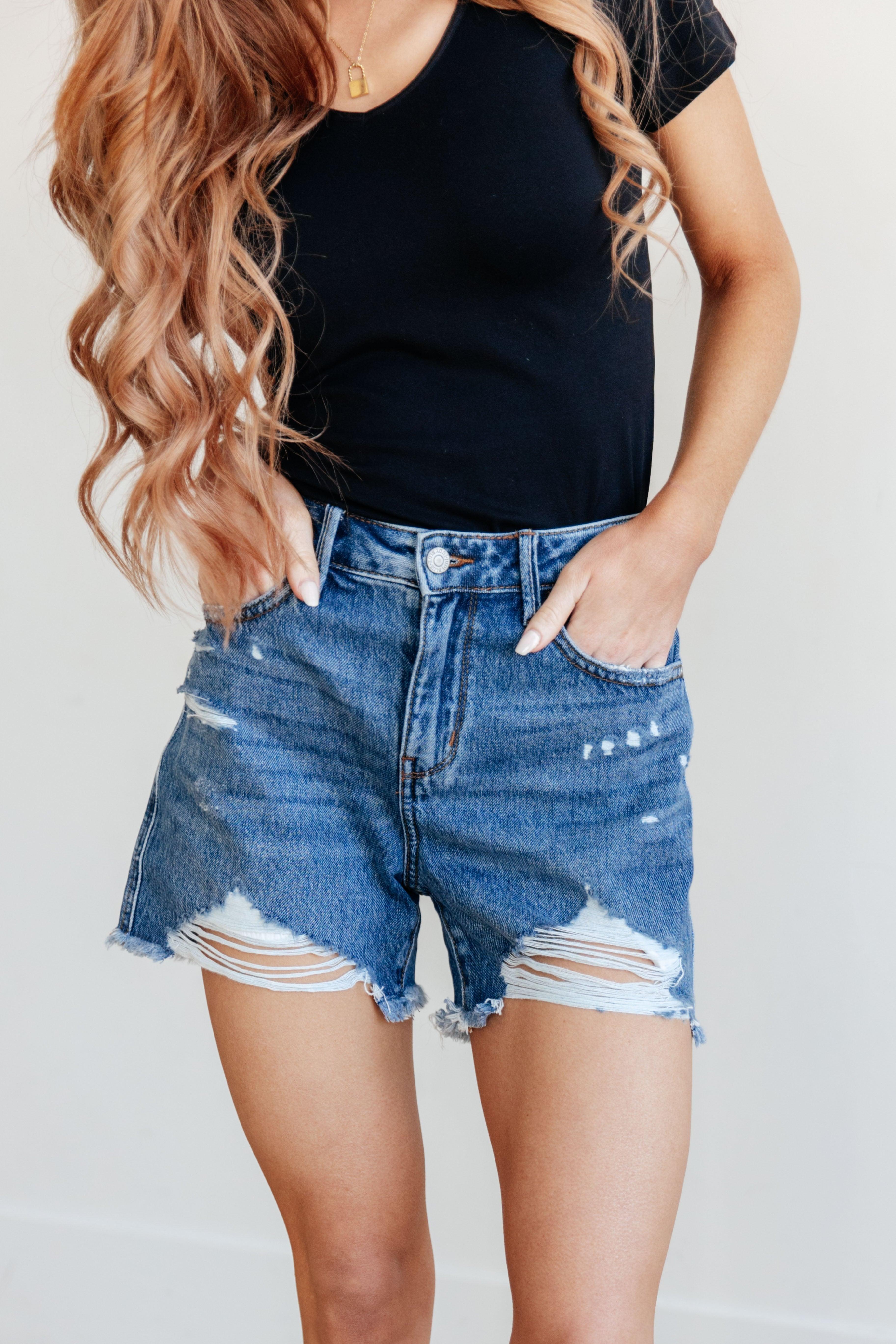 Samantha Hi-ise Rigid Magic Distressed Cutoff Judy Blue Shorts - ONLINE EXCLUSIVE! Product Image