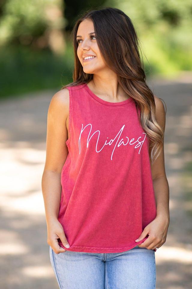 Wine Washed Midwest Graphic Tank Product Image