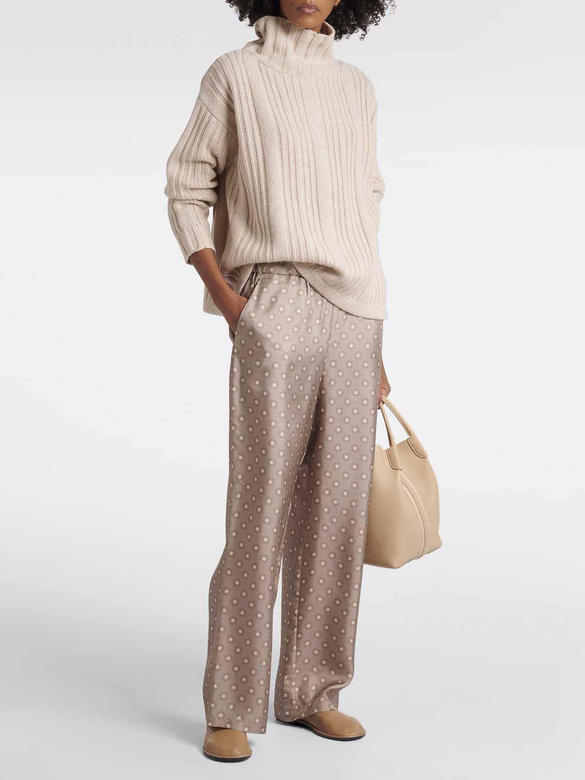 MAX MARA Vitalba Wool And Cashmere Polo-neck Jumper In Beige Product Image