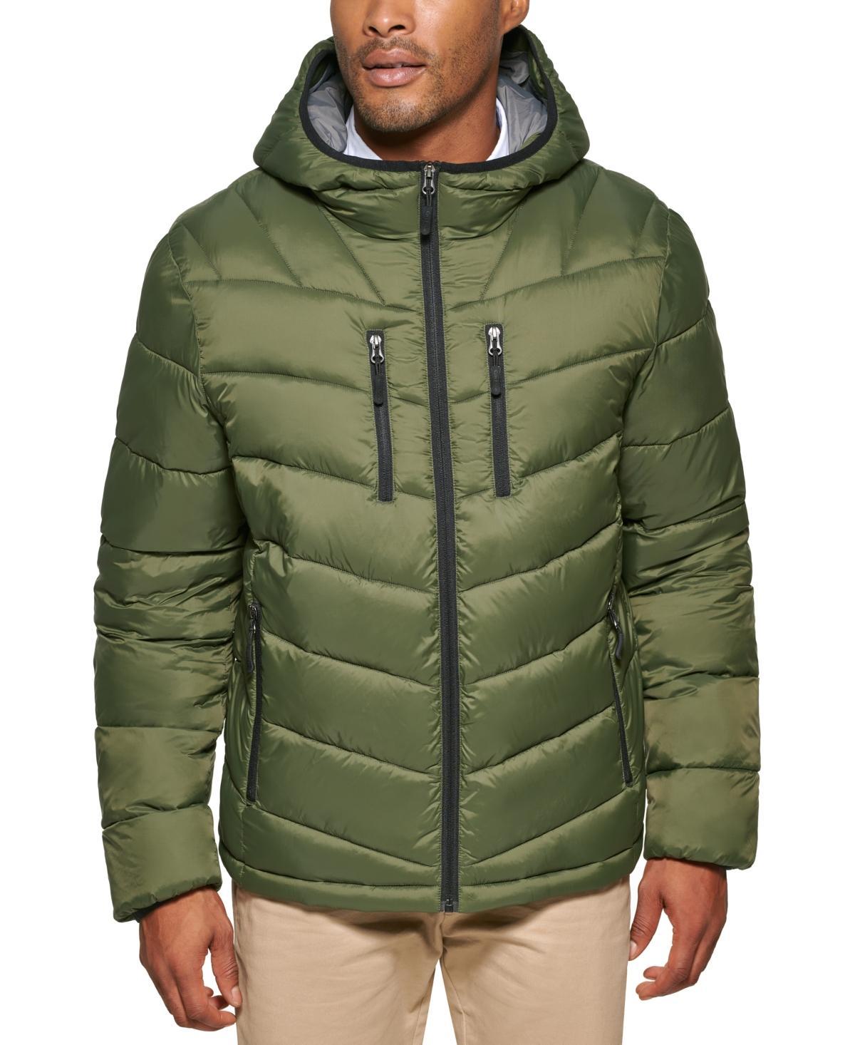 Club Room Mens Chevron Quilted Hooded Puffer Jacket, Created for Macys Product Image