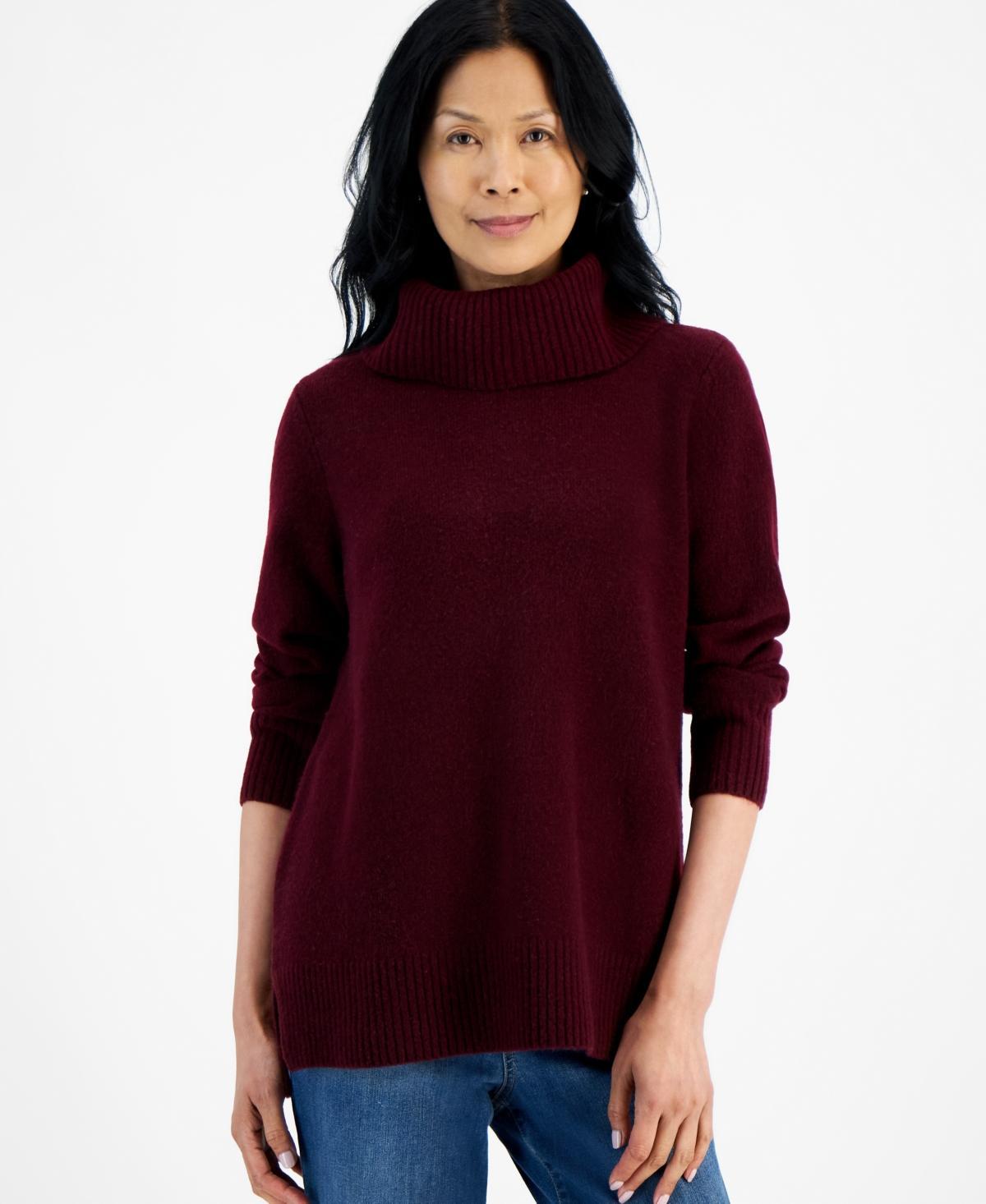 Style & Co Womens Rib-Knit Turtleneck Long-Sleeve Sweater, Created for Macys Product Image