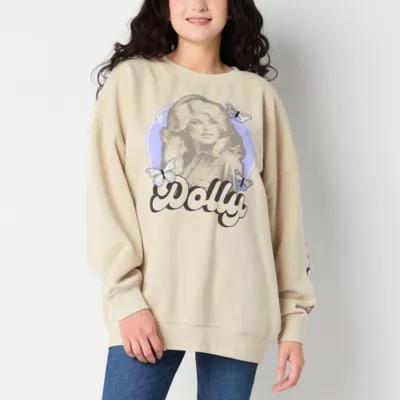 Juniors Womens Crew Neck Long Sleeve Sweatshirt Product Image