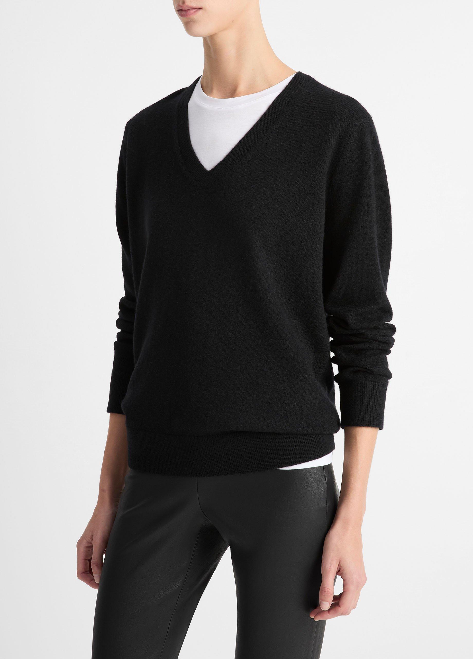 Womens Cashmere Weekend V-Neck Sweater, Heather Steel, Size XXS Vince Product Image