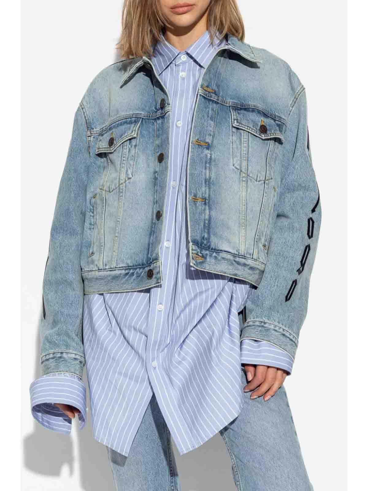 BALENCIAGA Washed Denim Jacket In Blue Product Image