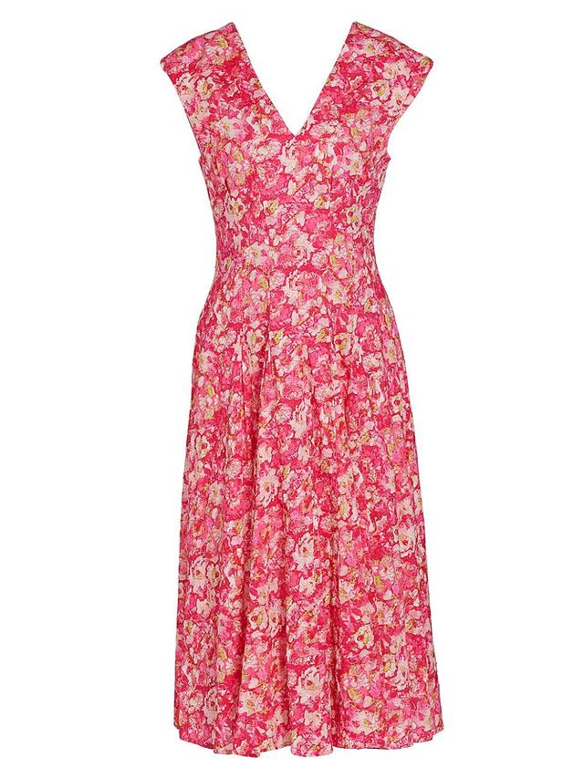 Womens Ella Printed Cotton Midi-Dress Product Image