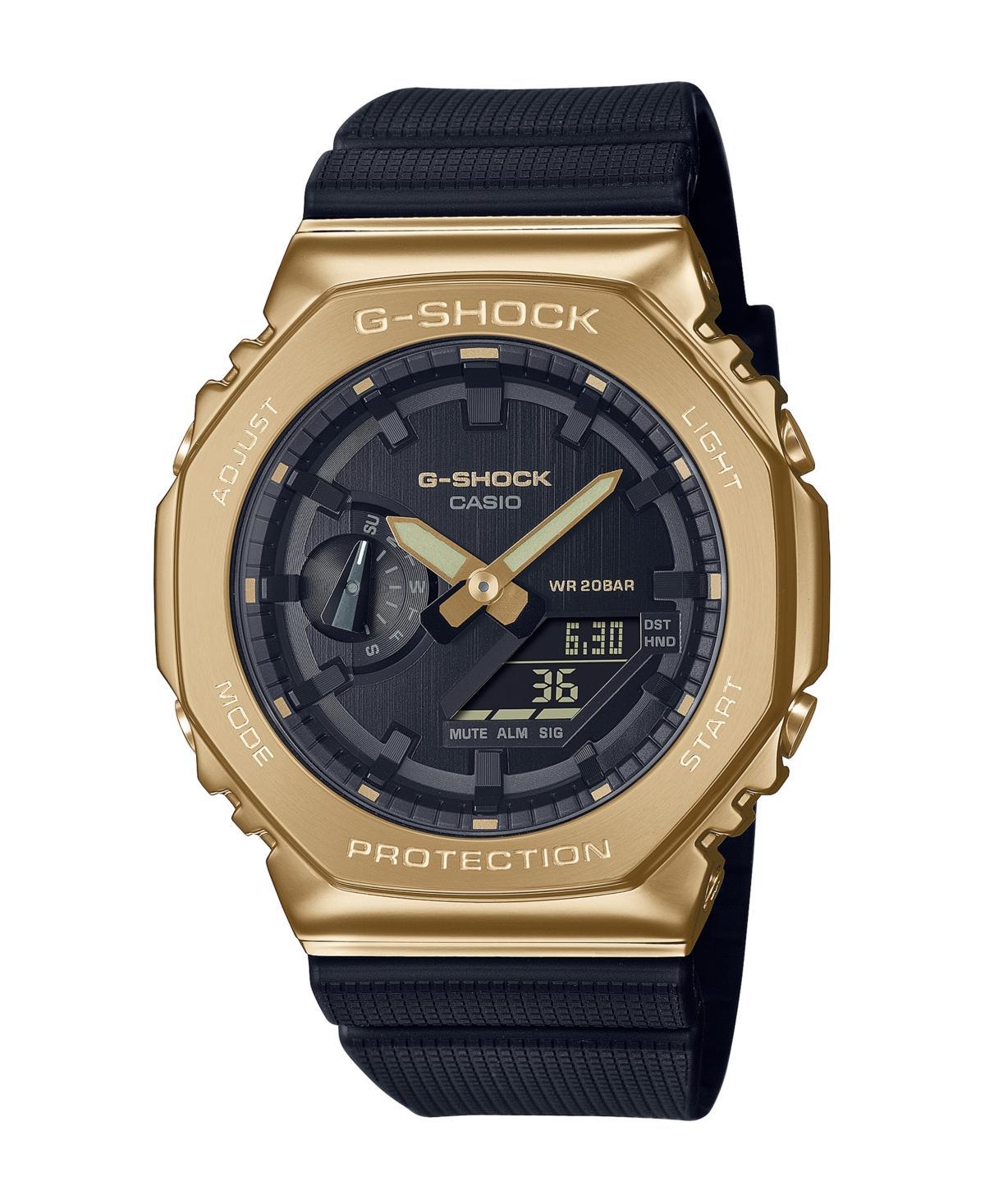 G-Shock Mens 2100 Series Black  Gold Resin Strap AnaDigi Watch Product Image