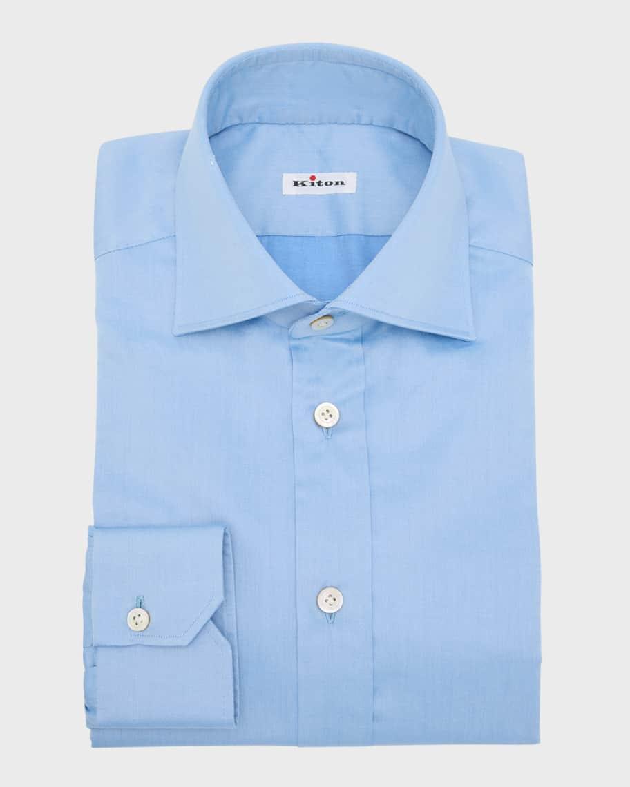 Mens Solid Cotton Dress Shirt Product Image